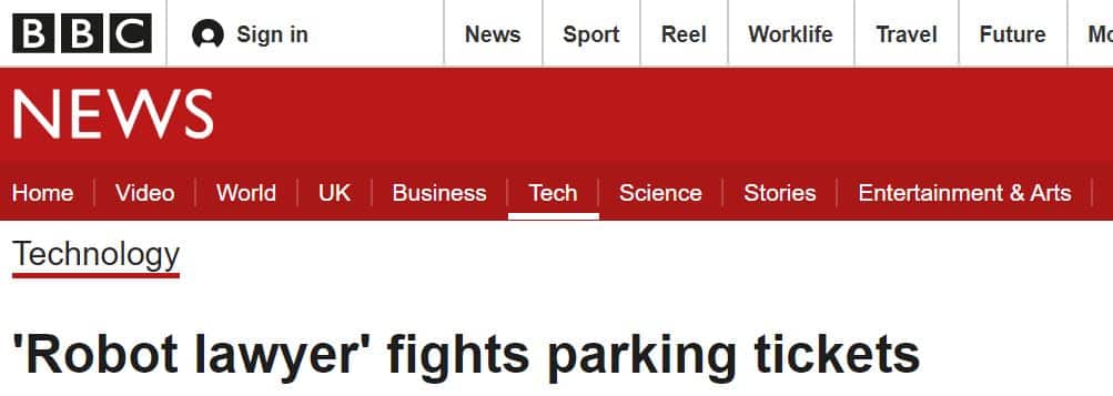 BBC on DoNotPay's app to appeal parking tickets