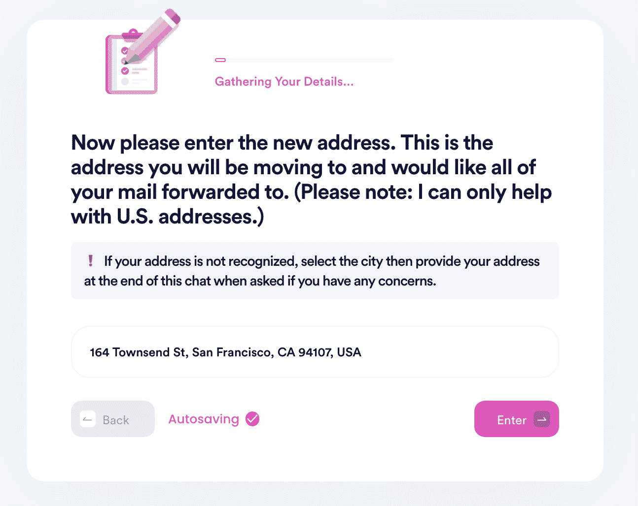 edit existing mail forwarding usps form